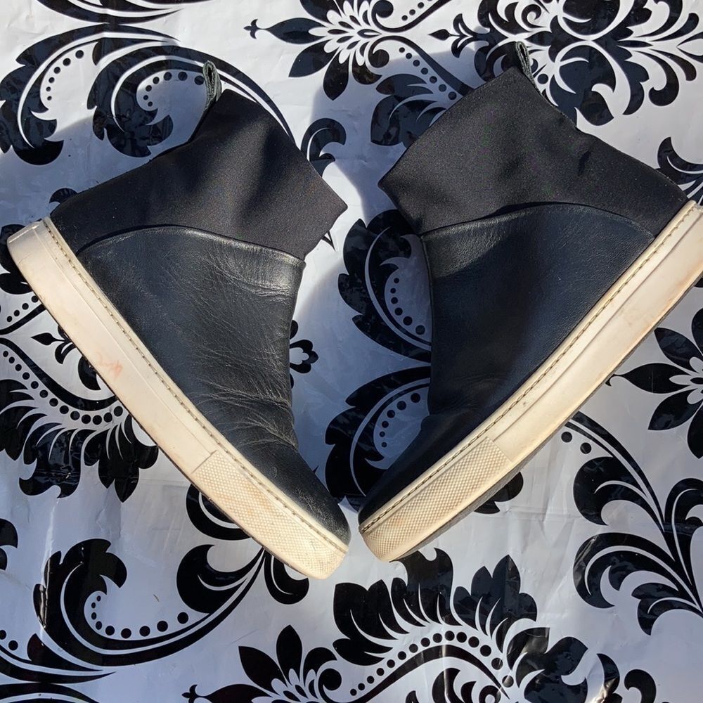 STOKTON high top leather sock pull on snea…
